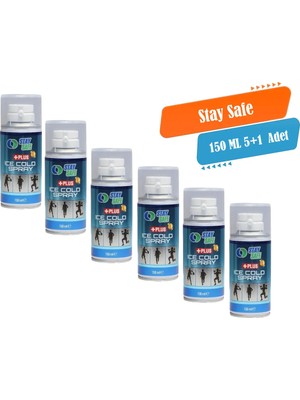 Stay Safe Sporcu Sağlığı ,anestezik ve Lazer Epilasyon Için Soğutucu Sprey 150 ml 5+1 Adet