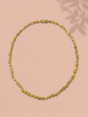 Lotus Damla Kehribar Yetişkin Kolye