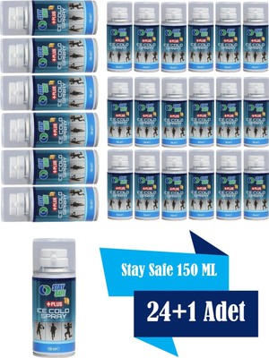 Stay Safe Sporcu Sağlığı ,anestezik ve Lazer Epilasyon Için Soğutucu Sprey 150 ml - 24 +1 Adet