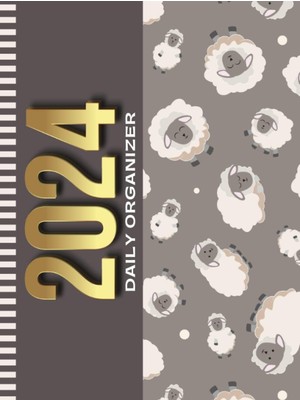 Nacario 2024 Daily Organizer: Hardcover / 8.5X11 Large Dated/one Page Per Day/with Note Section - To Do List - Hourly Time Slots - Schedule/jan To Dec / ... Organizing Gift/sheep - Animal Art Painting