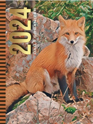 Nacario 2024 Daily Organizer: Hardcover / 8.5X11 Large Dated/one Page Per Day/with Note Section - To Do List - Hourly Time Slots - Schedule/jan To Dec / ... Gift/red Fox - Wildlife Animal Art Painting