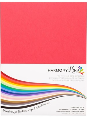 Nacario Cardstock 8,5 x 11 Kağıt Paketi - 110 Lb El Sanatları, Kart Yapımı, Koleksiyon Defterleri Için Kart Stoku - 100 Çeşitli Renkli Ağır Çarşaf - Çift Taraflı, Düz Çekirdek, 300 Gsm, Kaleydoskop
