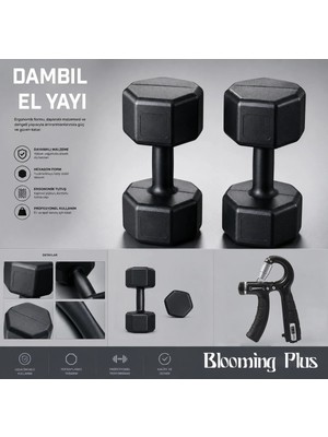 Blooming Plus 3 kg Dambıl Seti x 2 Adet ( Toplam 6 kg ) + El Yayı