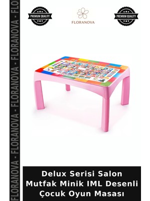 Floranova Delux Serisi Salon Mutfak Minik Iml Desenli Çocuk Oyun Masası