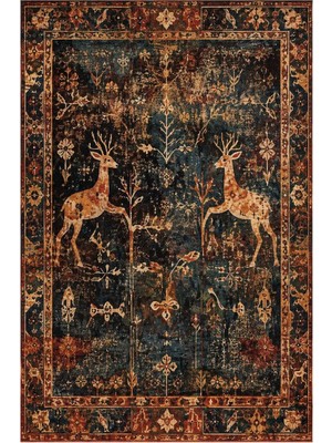 Aren Halı Enca Çerçeveli Multi Polyester ve Pamuklu Kaydırmaz Taban Yıkanabilir Dijital Baskı Halısı