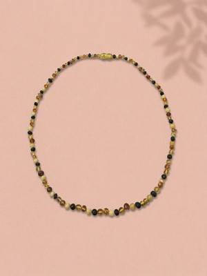 Lotus Damla Kehribar Yetişkin Kolye