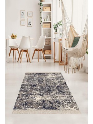 Nacario Pelangi Osmanlı Motiflerkaymaz Taban Halı, Antrasit 180 x 280