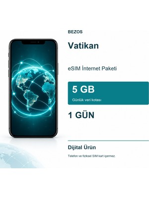 Vatikan Esım Internet Paketi Günlük 5 GB 1 Gün