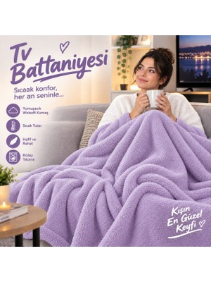 Beylerbeyi Tv Battaniyesi Ölçüleri 180 x 230 cm , Welsoft Peluş Battaniye 4 Mevsim Battaniye