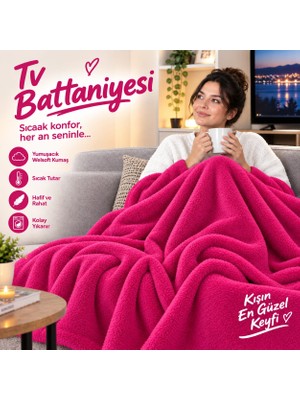 Beylerbeyi Tv Battaniyesi Ölçüleri 180 x 230 cm , Welsoft Peluş Battaniye 4 Mevsim Battaniye