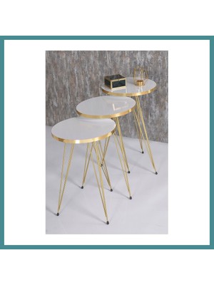 Bezos Gold Tel Zigon Beyaz 3'lü Mac
