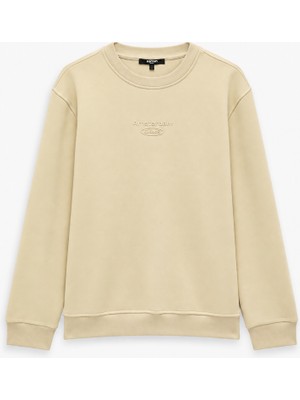 Koton Üç Iplik Şardonlu Bisiklet Yaka Uzun Kollu Baskılı Sweatshirt