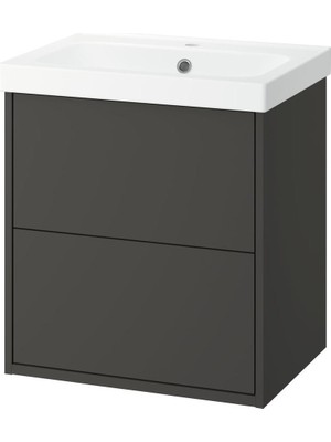 IKEA Koyu Gri Lavabolu Banyo Dolabı 62,3X49,4X69,2 cm