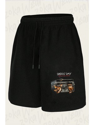 Zoka Wear Green Day Baskili Baskılı Şort Unisex