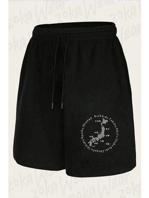 Zoka Wear Japan Map Z Baskılı Şort Unisex