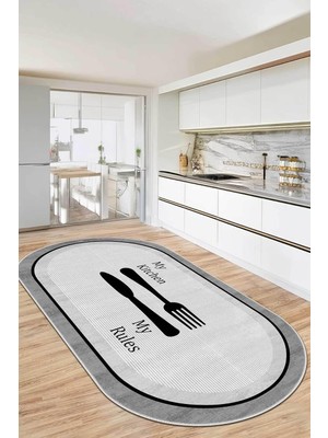 Decomia Home Dijital Yıkanabilir Kaymaz Taban Kitchen Mutfak Halısı Mutfak Dekorasyon,siyah 80 x 300