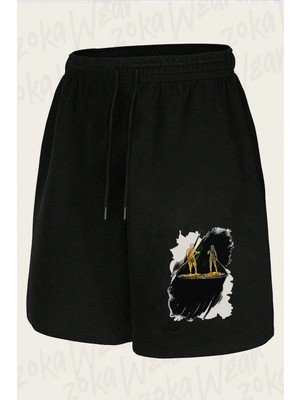 Zoka Wear Kurek Paddle Boarding Baskili Unis Baskılı Şort Unisex