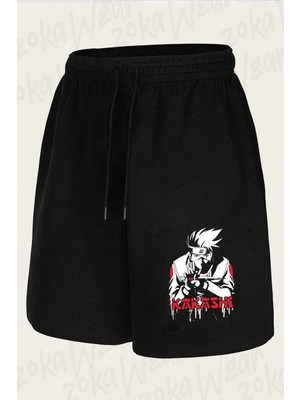 Zoka Wear Hatake Kakashi Naruto Anime Karakter Tasarim Bas Baskılı Şort Unisex