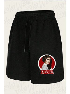 Zoka Wear Leia Rebel Circle Baskılı Şort Unisex