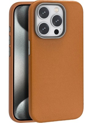 İlkyaz Fashion Ifk Joko Apple Iphone 15 Pro Kılıf Wonder Deri Magsafe Kapak - Kahverengi