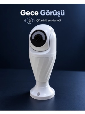 İlkyaz Fashion Ifk Wifi Bağlantılı Mobil Izleme ve Kayıt Oynatma Destekli Ampul Kamera