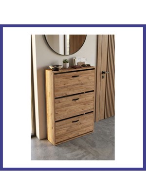 Bezos Düşer Kapaklı Ayakkabılık Kahverengi 74 cm Mrl