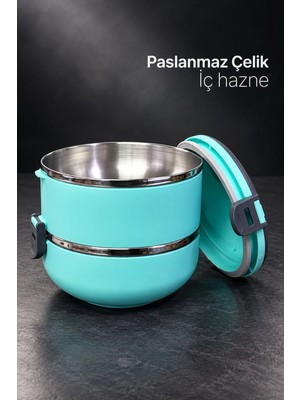 İlkyaz Fashion Ifk Iki Ayrı Hazneli Sefer Tası Kilitli Kapaklı Yemek Taşıma Kabı