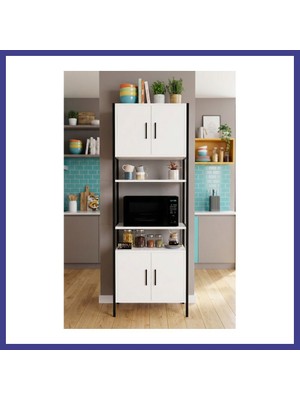 Bezos Fırın Dolabı Metal Ayaklı Beyaz 64 cm Mrl