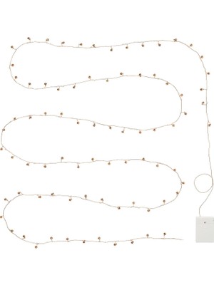 IKEA Çan Figürlü Pirinç Pilli LED Işık Zinciri 4,5 M