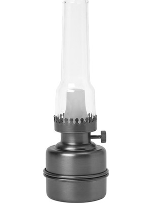 IKEA Gaz Lambası Görünümlü Koyu Gri Pilli LED Dekoratif Lamba 19 cm