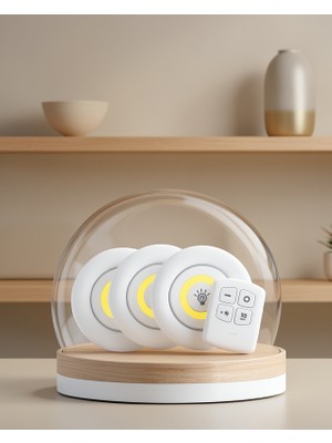 Lims Store Kablosuz LED Spot Lamba 3'lü Set XUCZ3LÜLAMBA-2