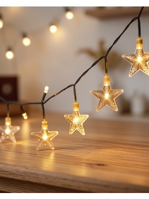 Lims Store 5 Metre Yıldız LED Işık Günışığı Beyaz Uczzzyıldızperdeled