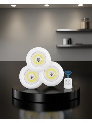 Lims Store Kablosuz LED Spot Lamba Seti 3'lü UCZZZ3LÜSPOTLEDIŞIKKKKKK2