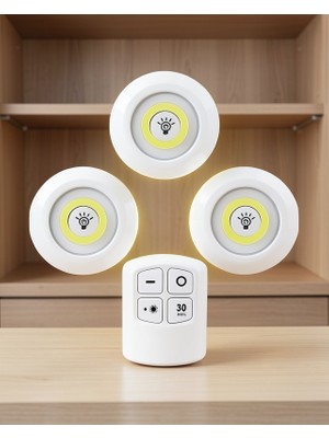 Lims Store Kablosuz LED Spot Lamba Seti 3'lü UUCZZZ3LÜSPOTLEDIŞIKKKKKK2