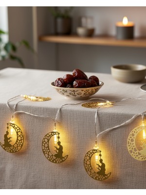 Lims Store Ramazan Temalı Ay Içinde Secde Eden Adam LED Peri Işığı