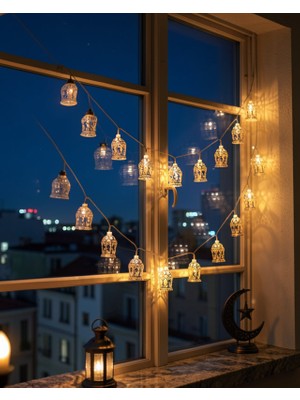 Lims Store LED Işık Zinciri Cami Figürlü Pilli Sıcak Sarı Uczzzcamiramazanledışık-3