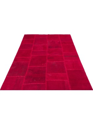 Hali.Net Kırmızı Kilim Modern Geometrik Desenli Yün El Dokuma Salon Kilimi Yatak Odası Için
