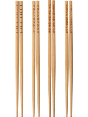 OEM Trebent Yemek Çubukları, 4 Çift, Bambu