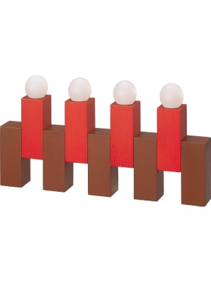 IKEA Kırmızı Pilli LED Şamdan 27X13,5 cm
