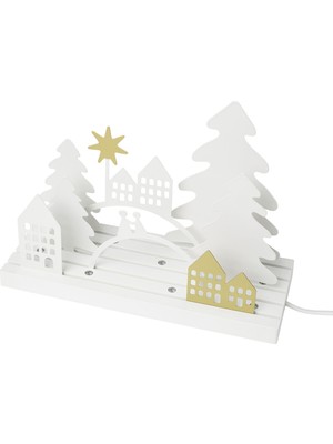 IKEA Manzara Desenli Beyaz LED Dekoratif Lamba 30X12X21 cm