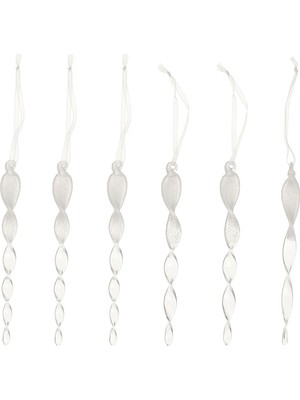 IKEA 6'lı Şeffaf Cam Yılbaşı Ağacı Süsü 16 cm