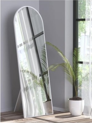 Beyaz Ayaklı Antre Koridor Duvar Salon Banyo Ofis Çocuk Yatak Odası Boy Ayna 40X120,BEYAZ