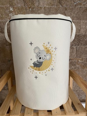 Khi-Zai Home Baby Uykucu Koala Nakışlı Bez Oyuncak & Kirli Sepeti
