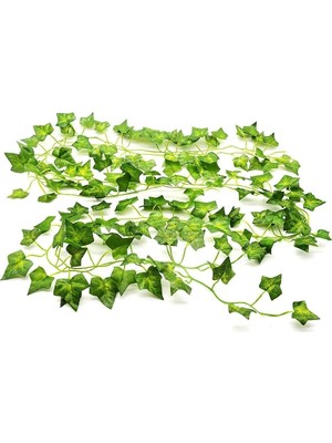 Die Grup Yapay Yaprak Sarmaşık Doğal Görünümlü Zincir Sarkan Hedera (2 Adet) Dal 2 x 240 cm (480 Cm), Iç/dış Mekan, Bahçe, Balkon, Doğalgaz Borusu Dekoratif Süsü, Peyzaj ve Organizasyon Dekorasyonu