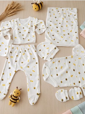 Guay Style Arı Desenli 7 Parça Zıbın Set