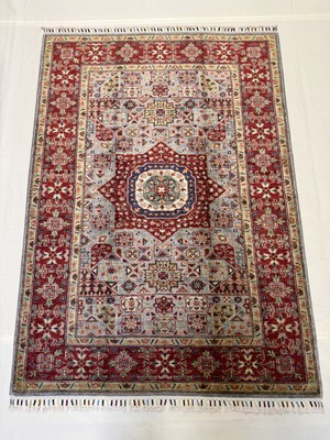 El Dokuma Afgan Halı 100% Yün 3 Metre Kök Boya Memlook Model 150 x 204 cm