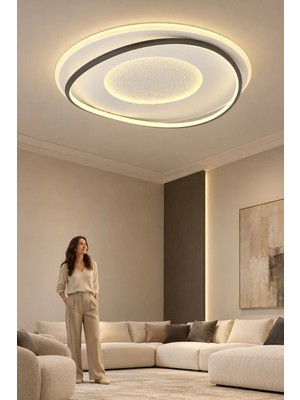 Esslight Venüs 50 cm Plafonyer LED Avize 3 Renk Işık Modlu (Beyaz / Sarı / Gün Işığı)