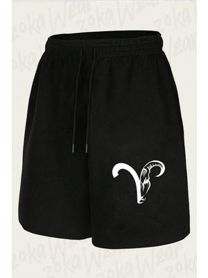 Zoka Wear Koc Burcu Aries Astroloji Ti Baskılı Şort Unisex