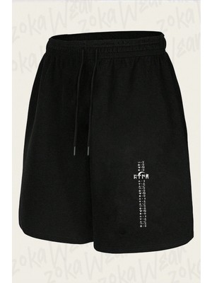 Zoka Wear Turkiye Turk Yazisi ve Gokturk Alfabesi Sembolleri Baskılı Şort Unisex