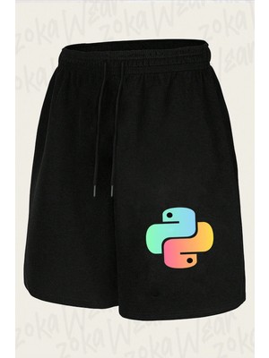 Zoka Wear Python Yazilimci2 Baskılı Şort Unisex